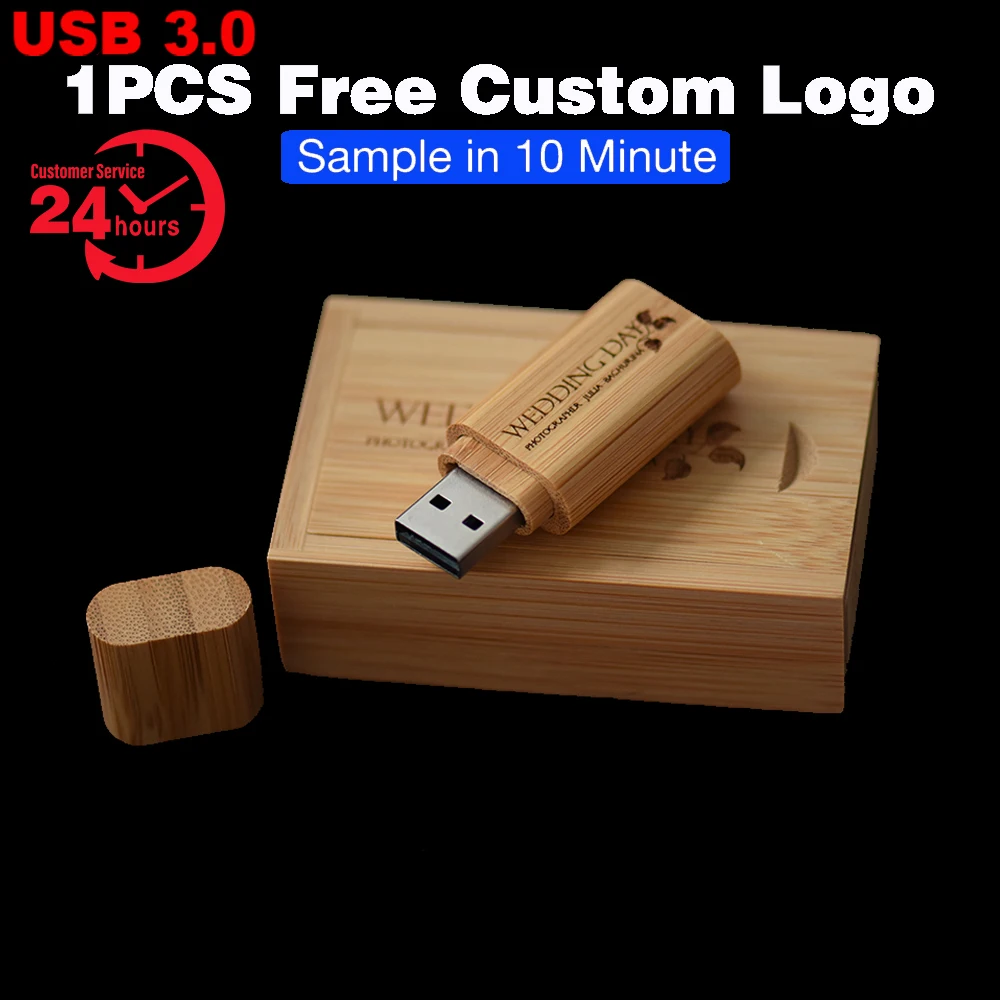 100% реальная емкость, деревянный флэш-накопитель USB 3.0, 64 ГБ, 32 ГБ, 16 ГБ, 8 ГБ, бесплатный индивидуальный логотип, USB-диск, подарочная коробка, внешнее хранилище