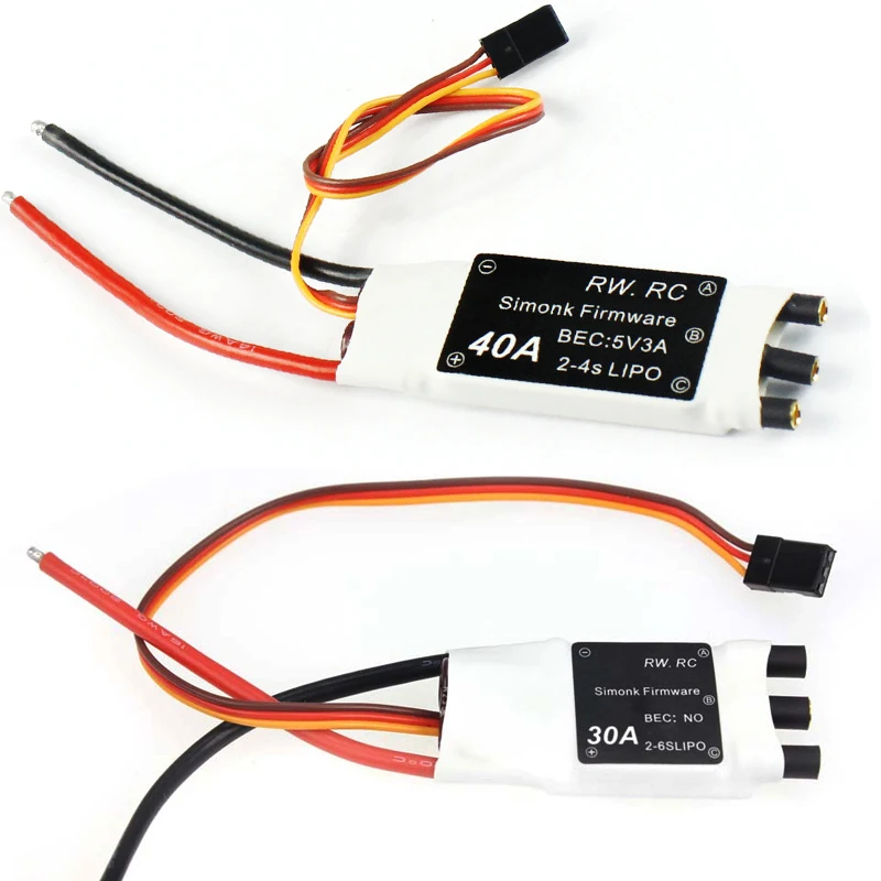 RW.Rc Simonk 30A OPTO 2-6S/40A 2-4S Lipo ESC Мини-контроллер скорости для DIY RC мультикоптера 350/450/550/680 квадрокоптера