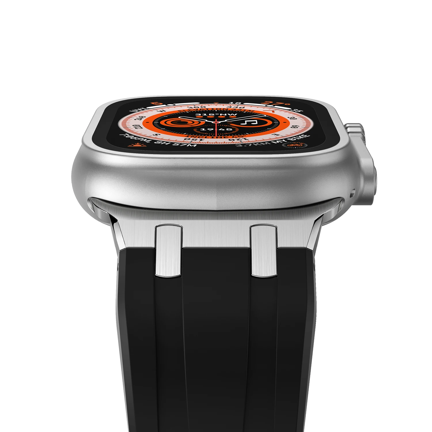 Фото Ремешок для Apple Watch Ultra Series 8 7 6 SE54 Liquid 40 мм 41 мм, силиконовый браслет для iWatch, ремешок из нержавеющей стали с застежкой для AP №4