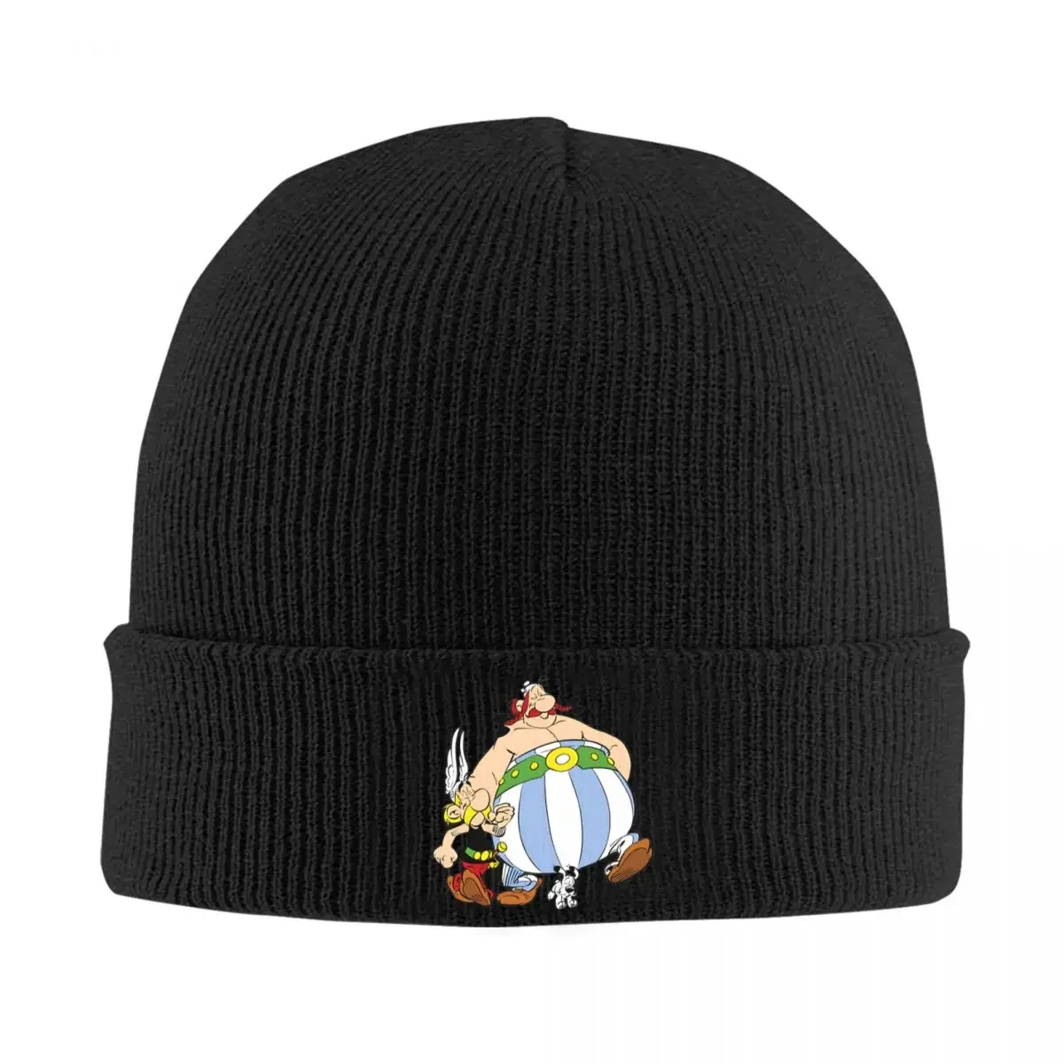 Осенне-зимние шапки-бини Asterix и Obelix с мультяшным дизайном, теплые шапки, мужские и женские вязаные шапки