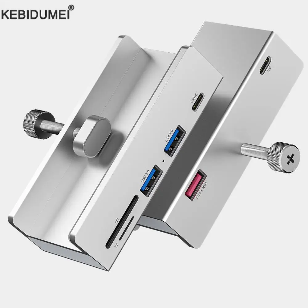 Алюминиевый концентратор USB 3,0 для чтения Sd-карт с зарядным устройством, высокоскоростное расширение, 5 гб передачи данных, зажим-тип для аксессуаров для ноутбука
