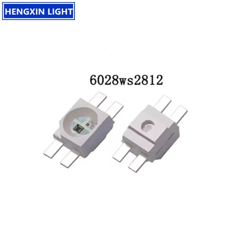 WS2812B-3528 RGB SMD светодиод, обратное крепление, 4 контакта, 6028, встроенная микросхема, 5 В, лампы, 6,0*2,8 мм
