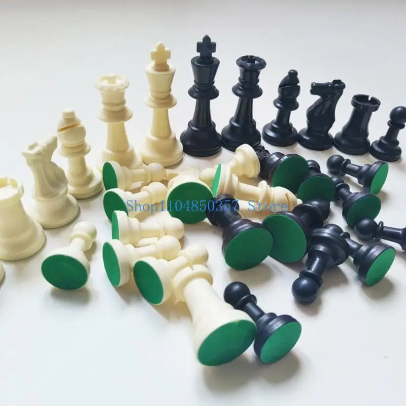 Фото 5ASD 32 PCS Пластиковые шахматы устанавливают портативные стандартные турнирные шахматы международные шахматы для шахматной игры №3