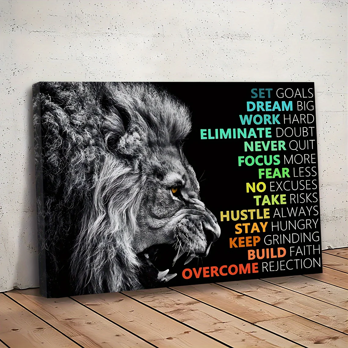 Настенное искусство на холсте InspirationaL Lion, идеи для офиса, гостиной, спальни, мотивационный декор | Настенный декор Лев