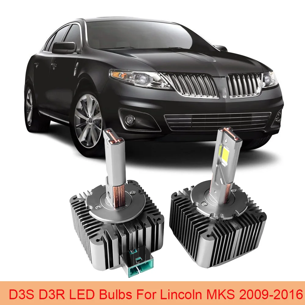 1 пара светодиодных ламп D3S D3R для Lincoln MKS 2009-2016, дальний/ближний свет, белый источник света 1:1, замена ксеноновой HID лампы, автомобильные аксессуары