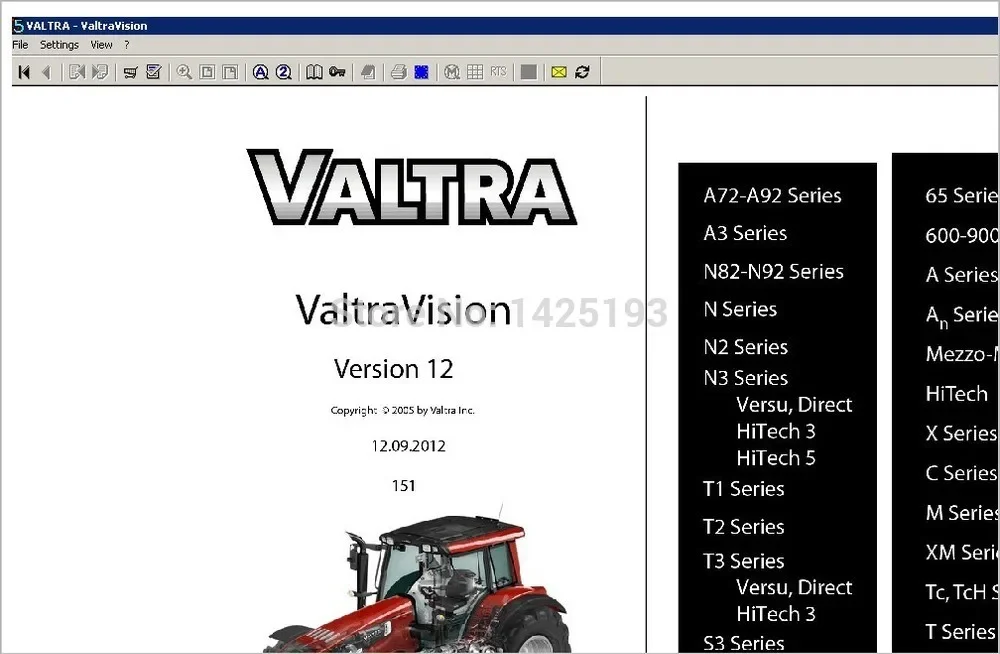 Каталог запасных частей Valtra Vision Lexcom 2013г.