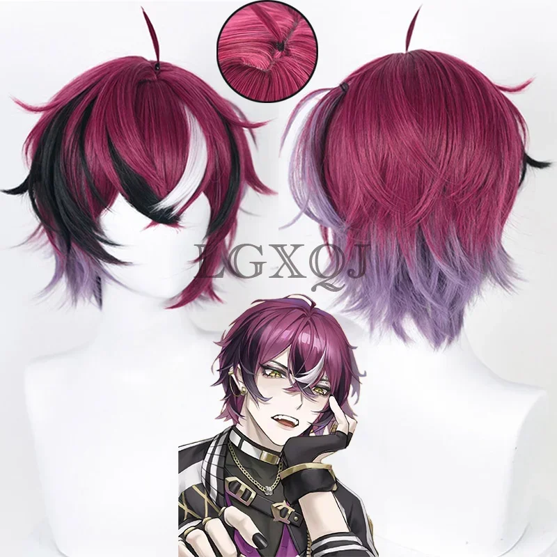 Vtuber Doppio Dropscythe Косплей Парик Vtuber Nijisanjien EN7 XSOLEIL Doppio Парики 35 см Термостойкие волосы Парики для вечеринок + шапочка для парика