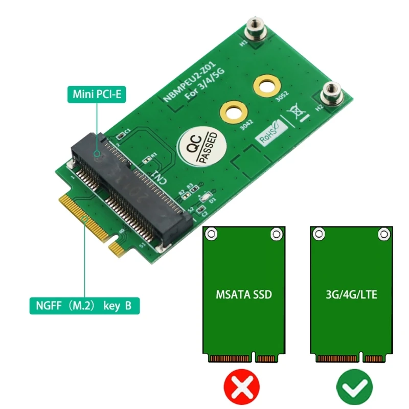 Фото Преобразователи Mini PCIE Connect Key B to Mini PCIE Adapters Слот для SIM-карты X3UF №3