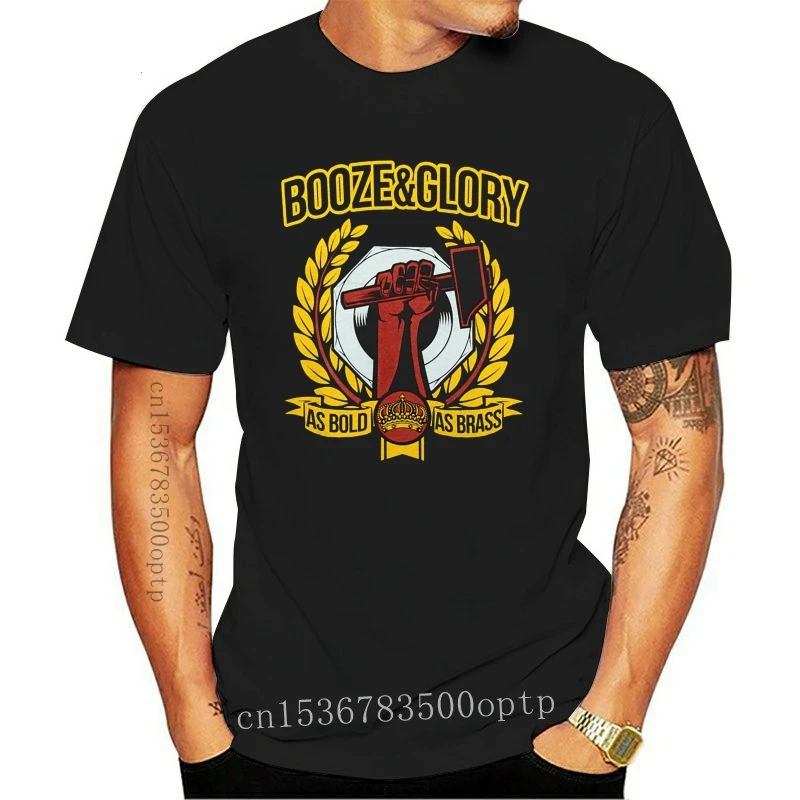 Новинка 2024, забавная Мужская футболка, новинка, футболка Booze And Glory, жирная, как латунная футболка