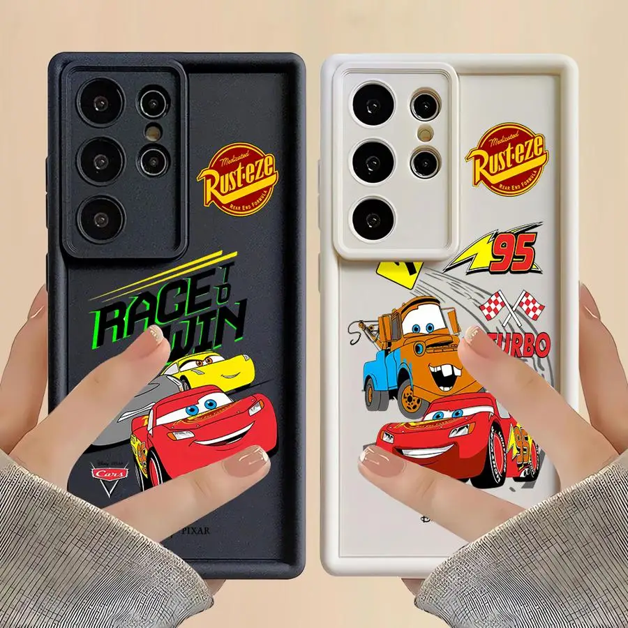 Фото Чехол для Samsung Galaxy S23 Ultra S24 Plus S25 S20 FE S22 S21, силиконовый роскошный чехол для телефона Disney Lightning McQueen Cool №2