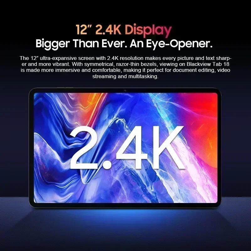 Фото 【Новый продукт】Blackview Tab 18 12-дюймовый дисплей 2,4K MediaTek Helio G99 8/12 ГБ + 256 ГБ 8800 мАч Netflix HD Поддержка Android Tablet P №4