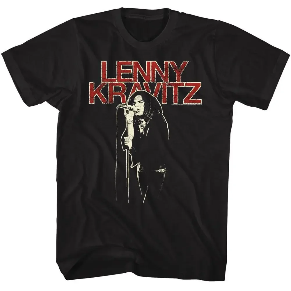 Lenny Kravitz, черная музыкальная футболка с текстом бедствия