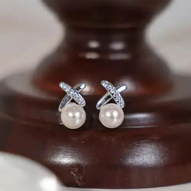 Серьги Damo, корейские мини-серьги с жемчугом, серебро, золото, цвет, нержавеющая сталь, женские ювелирные изделия, дизайн, роскошные ювелирные изделия, качественные серьги (art.: 3920cd442d054) - 3920cd442d054