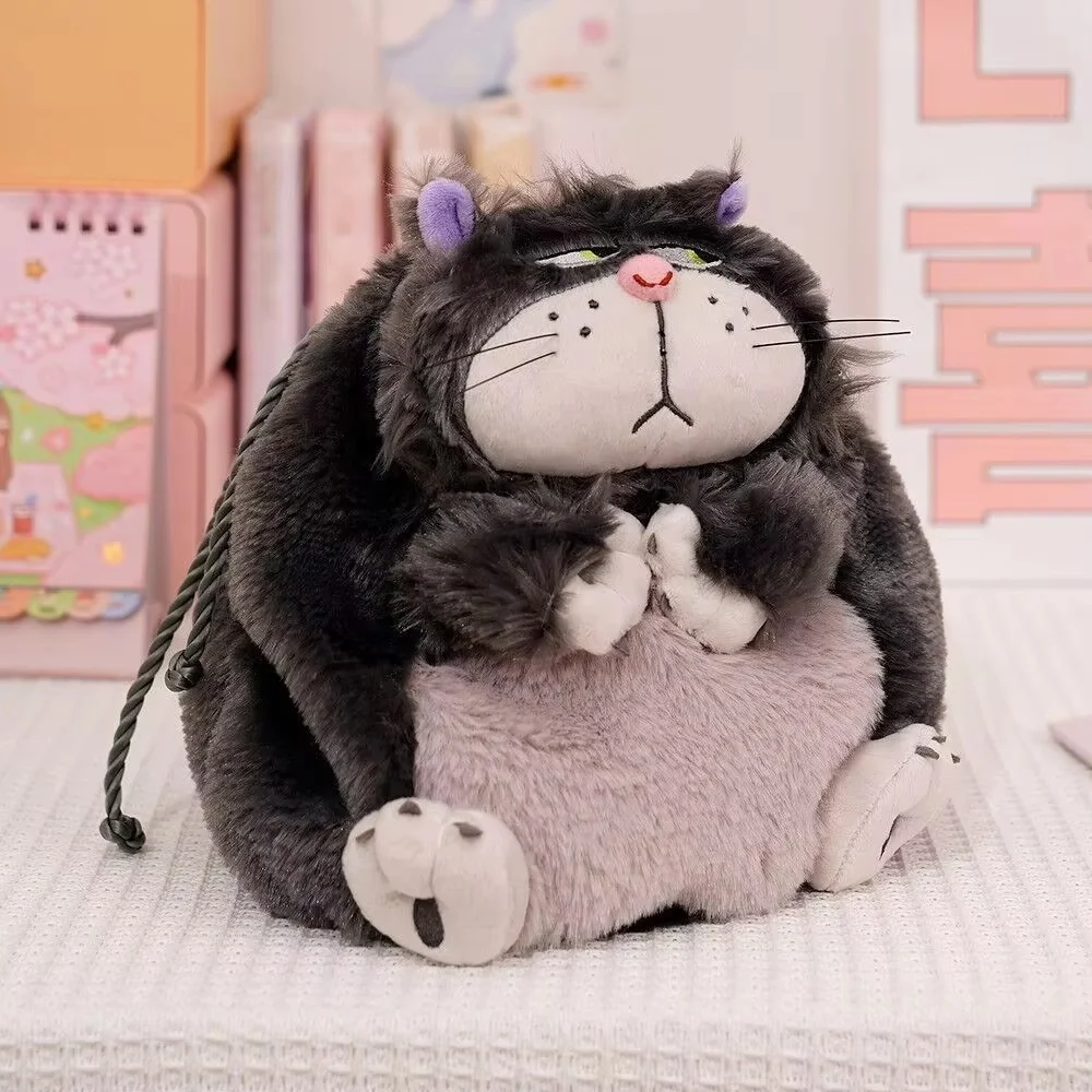 2025 MINISO Люцифер Кот Портативная карманная плюшевая игрушка на шнурке Кукла Токио Диснейленд Мультфильм Аниме Золушка Косметичка для хранения