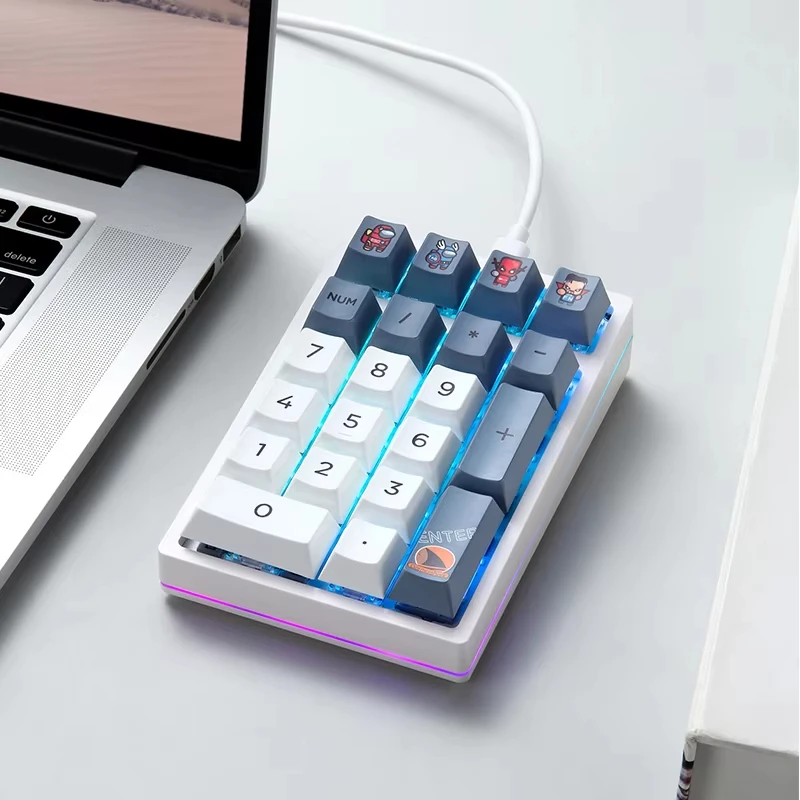 Фото Darmoshark K3 QMK Мини-цифровая механическая клавиатура, 21-клавишная RGB-подсветка, горячая замена, игровая клавиатура для ПК, аксессуары для ноутбуков для киберспорта ​ №2