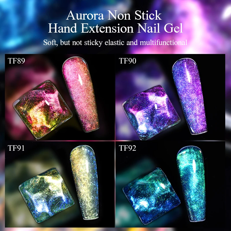 Фото MEET ACROSS 8ml Auroras Неклейкая рука для удлинения ногтей гель гравировка цветок 3D форма акриловый жесткий гель полировка эффект вспышки №5