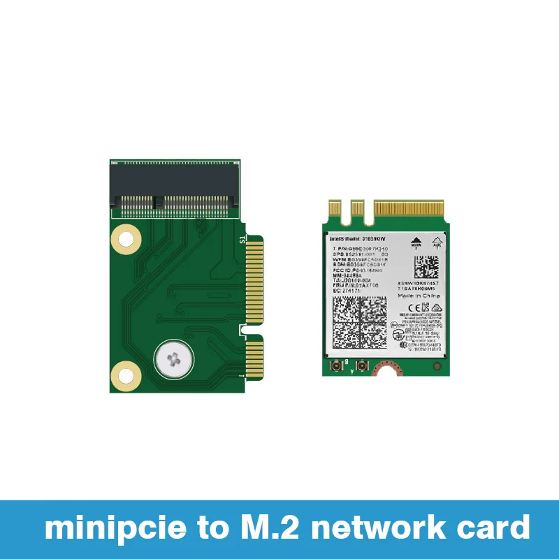 Фото Обновление сетевого адаптера MiniPCIe to M.2 для ноутбука AX200, совместимая с Y510p, левая и правая угловая сменная сетка Half MPCIe №3