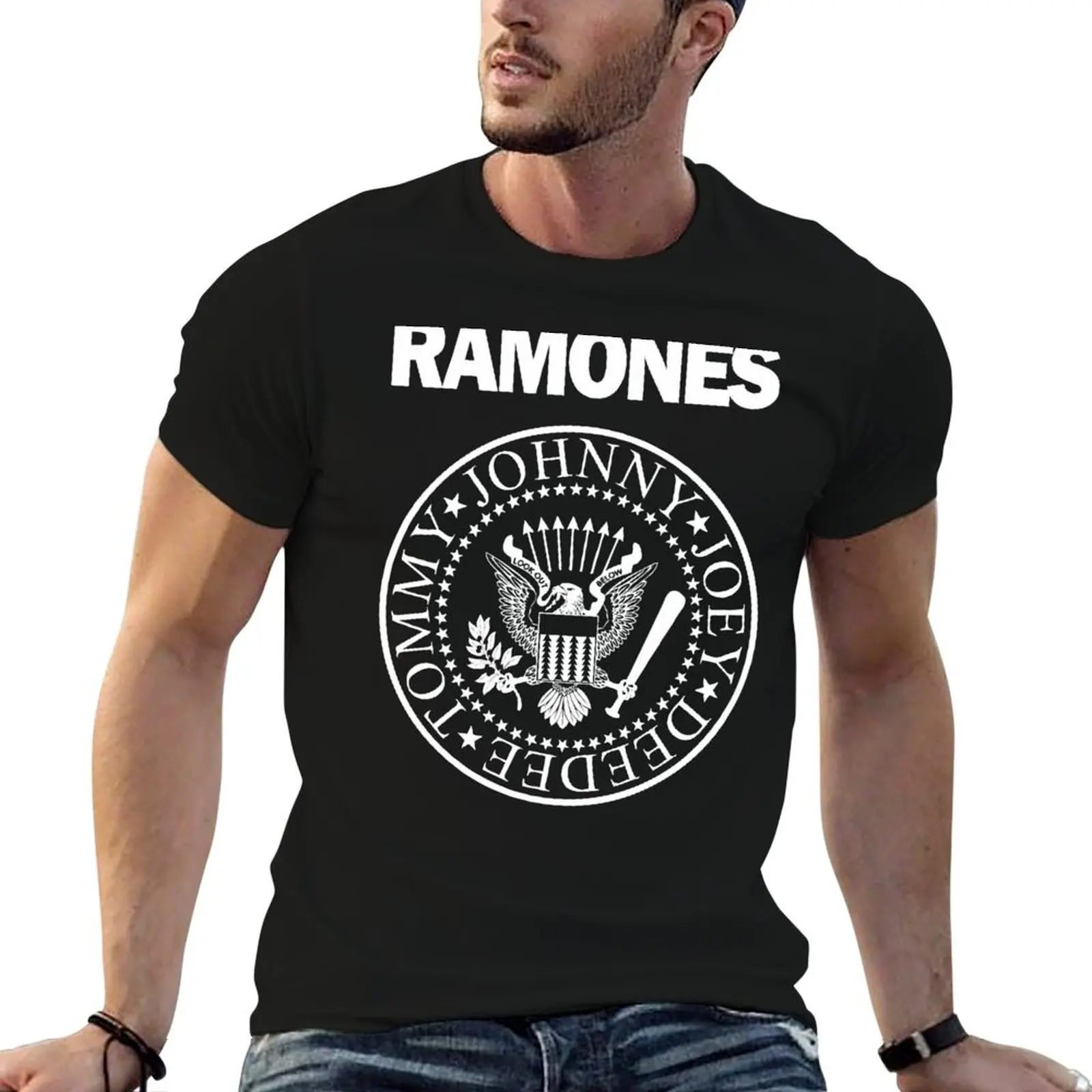 Футболка Ramone Merch, кавайная одежда, футболки с рисунком рэпера, большие размеры, мужские забавные футболки