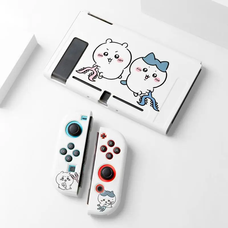 Аниме мультфильм Chiikawa Hachiware Usagi переключатель Oled мягкий корпус кавайный ТПУ разделенный защитный чехол Ns защитный чехол матовый подарок