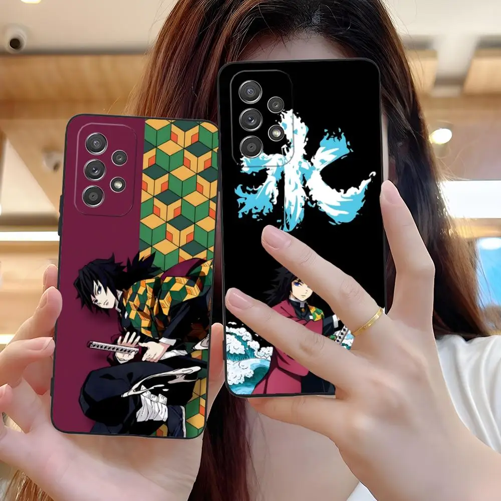 Чехол для телефона Demon Slayer Giyu Tomioka для Samsung Galaxy A73 72 71 70 56 55 54 53 52 36 35 34 23 16 15 5G Цветной защитный чехол