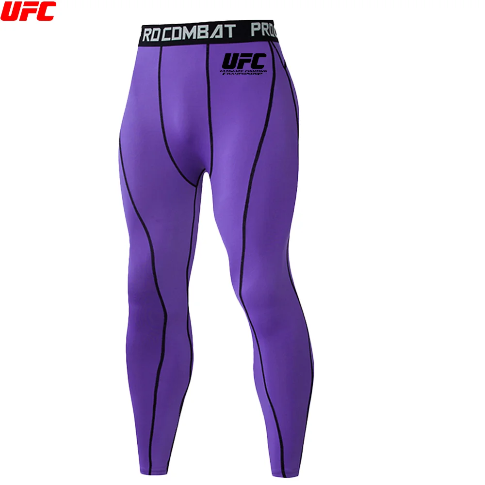 Фото Колготки для бега UFC, мужские шорты, спортивные леггинсы, компрессионные брюки для бега, фитнеса, тренажерного зала, длинные брюки, узкие шорты для йоги, тонкие летние №2