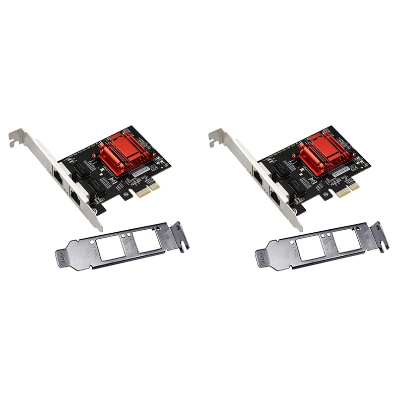 2 х Двухпортовая Pcie Gigabit сетевая карта 1000M PCI Express Ethernet адаптер с 82576 двумя портами LAN NIC карта