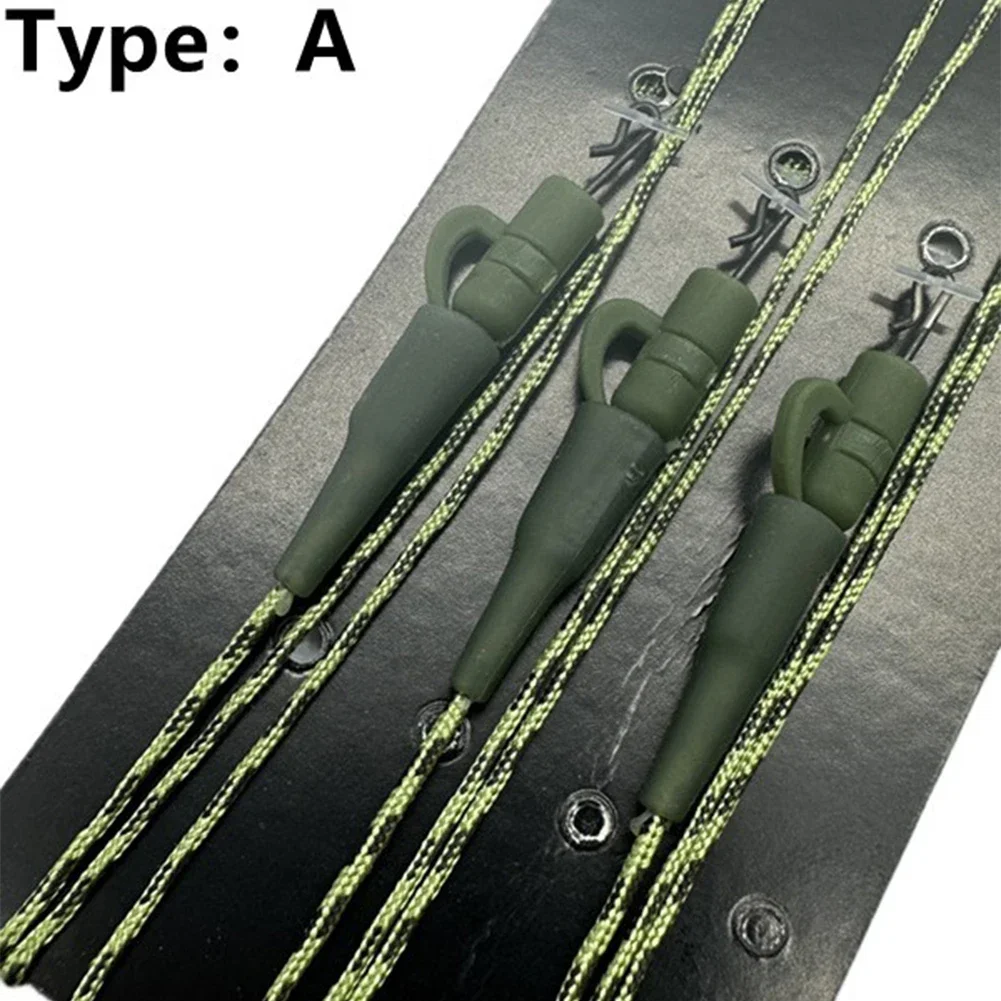 Фото Рыболовная леска для карпа, готовая привязанная леска 3 X Heli Kable QC Вертлюги, защитные зажимы, готовые привязанные рыболовные снасти, аксессуары №4