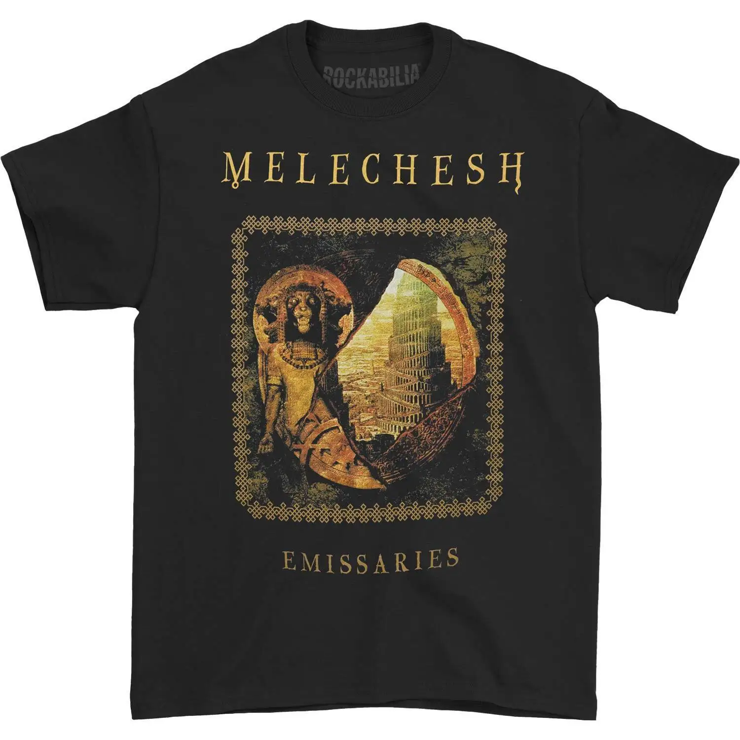 Мужская маленькая черная футболка Melechesh Emissaries 2021
