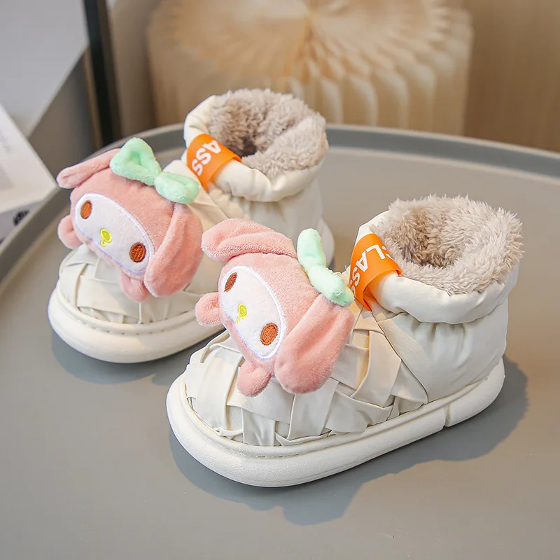 Фото Зимние ботинки на платформе Botas Para Niña зимние сезоны имитация плюша хлопчатобумажная обувь Симпатичные ботильоны для мальчиков модная детская обувь №4