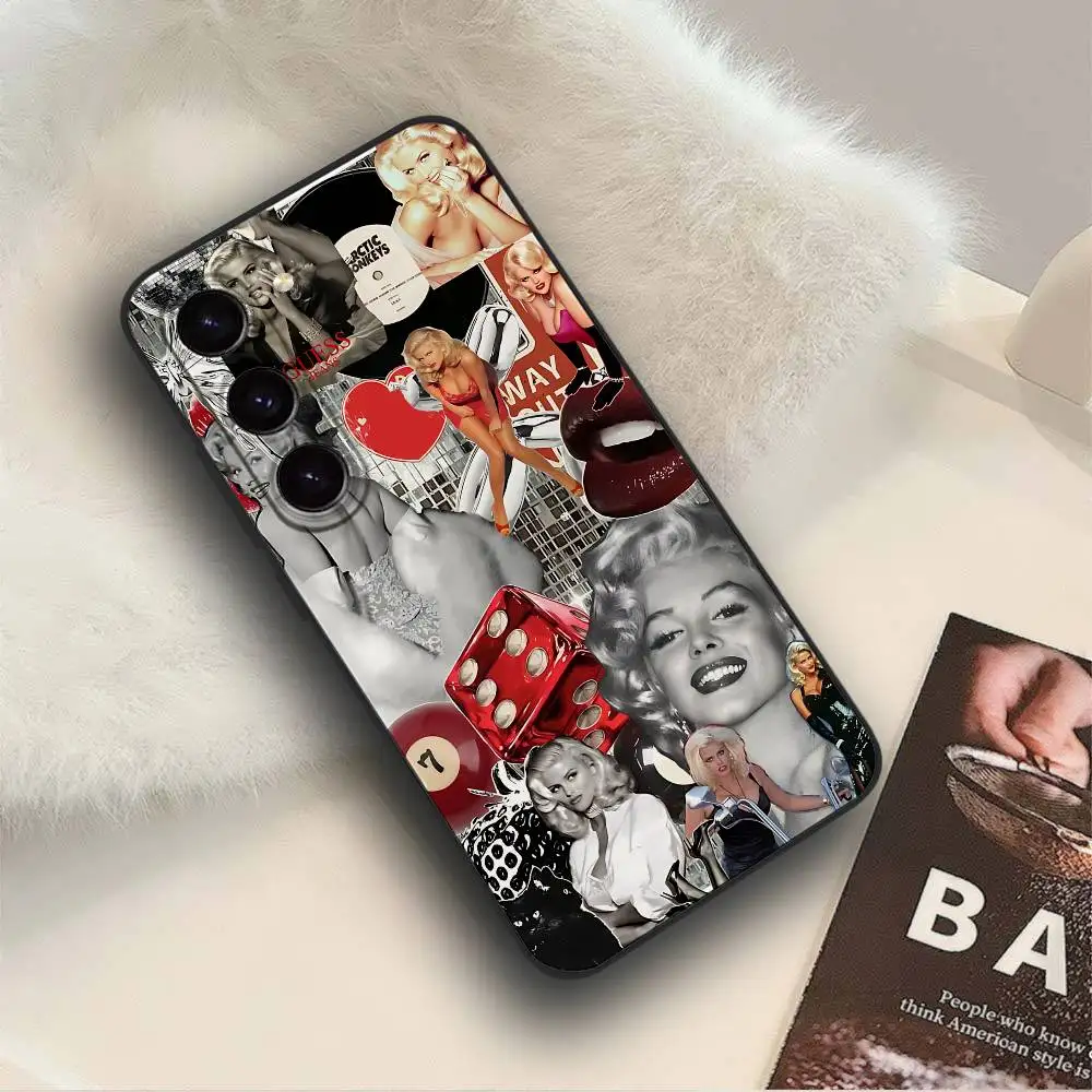 Фото Чехол для телефона M-Marilyn Monroe для Samsung S24, S25 S22, S30, Note20, Lite, Ultra,5G, Plus,FE, противоударный, тонкий, черный, чехол №4