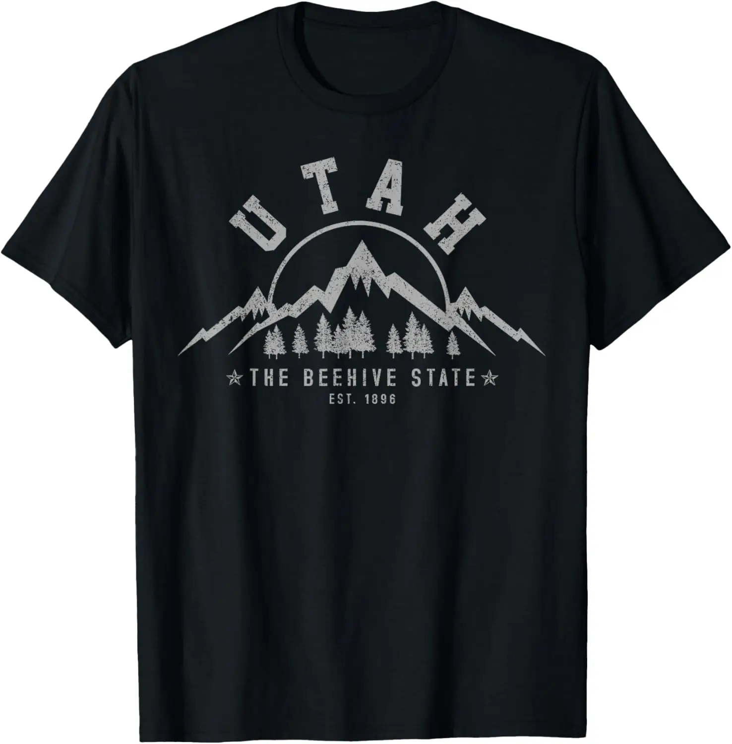 Юта Эст. 1896 State Vintage Mountains Nature Подарочная футболка на открытом воздухе
