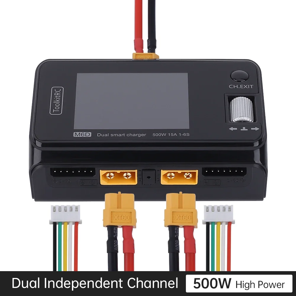 ToolkitRC M6D V3 500W 15A DC Двухканальное мини-умное зарядное устройство Разрядник для 1-6S Lipo Батарея FPV Модель Запасная часть Замена M8