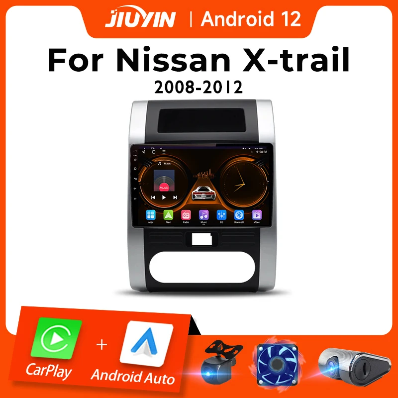 JIUYIN AI Voice беспроводной CarPlay Android Авторадио для Nissan x trail t31 2007-2013 Qashqai 4G Автомобильный мультимедийный GPS 2din