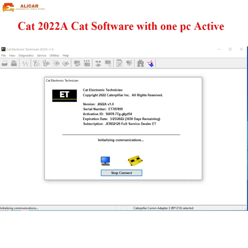 Для Cat 2022A Cat ET ET3 ET4, программное обеспечение для электронного техника, диагностического экскаватора с одним активным ПК