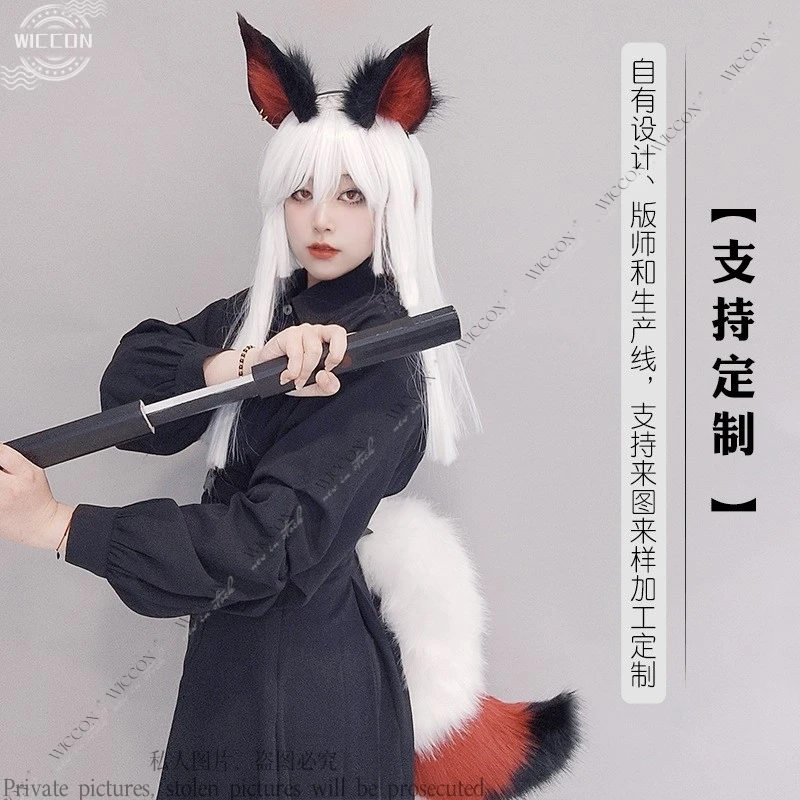 Фото Набор для косплея Hakuzosu Fox Spirit — пушистый 9-х хвост Kitsune Ears Tail для аниме/Furry Con, регулируемый ремень унисекс, Хэллоуин 2025 г. №3