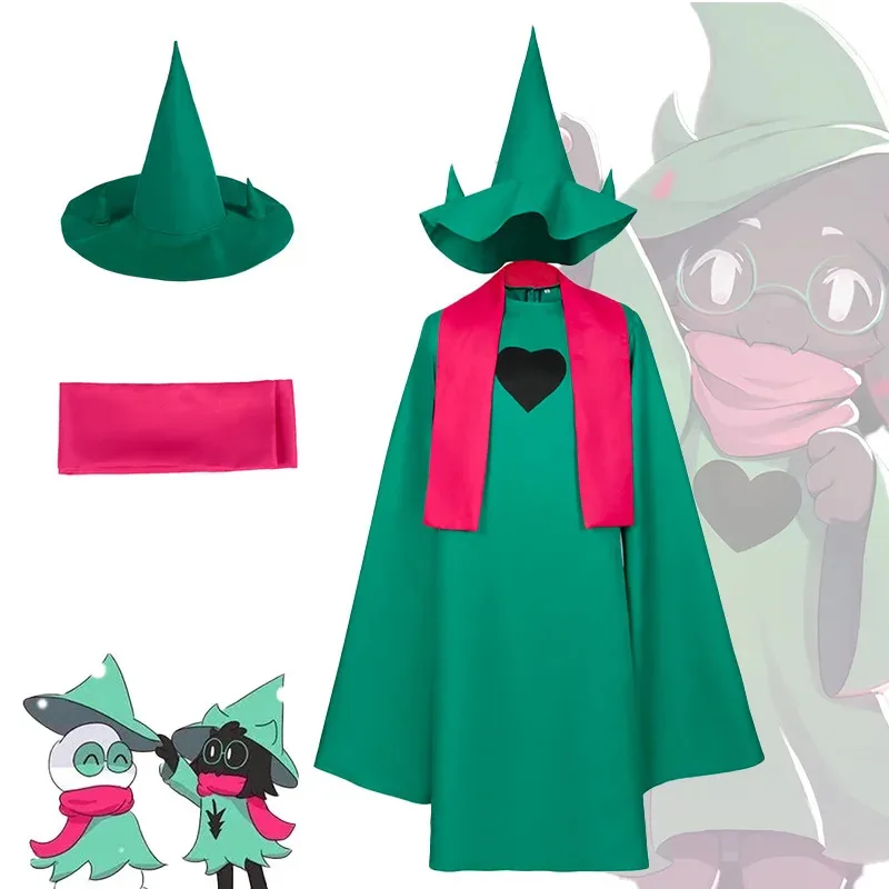 Undertale Ralsei Косплей Толстовка Плащ Топ Deltarune Косплей Накидка Наряд Со Шляпой Шарф Мужской И Женский Костюм На Хэллоуин