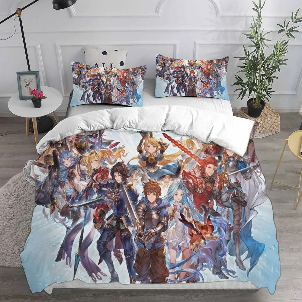 Фото Модные комплекты постельного белья с 3D-играми Granblue Fantasy, одеяло, пододеяльник, наволочка, комплекты из 2-3 предметов, размер для детей и взрослых №5
