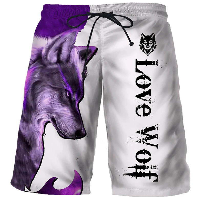 Летние шорты для купания Cool Tiger Lion Wolf, удобные шорты для серфинга, быстросохнущий купальник, спортивные плавки, мужские пляжные шорты2025
