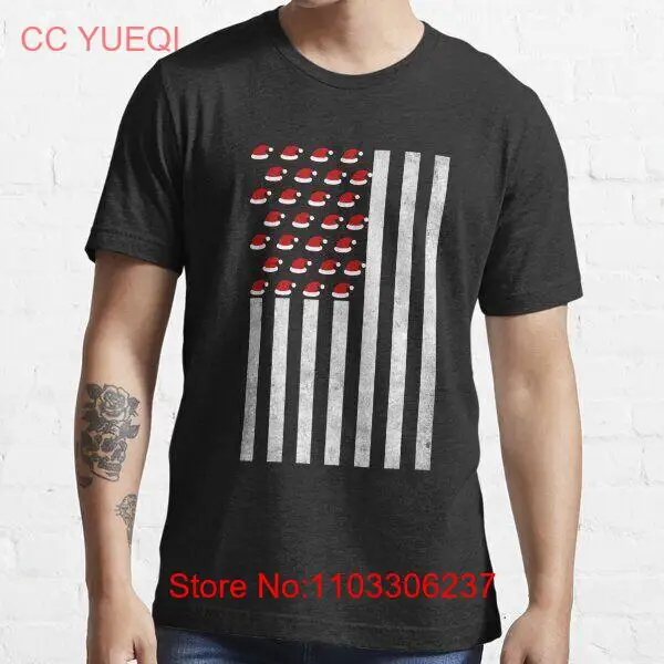 ЛУЧШИЕ ПРОДАЖИ Шляпа Санта-Клауса с американским флагом США Футболка Essential T-Shirt