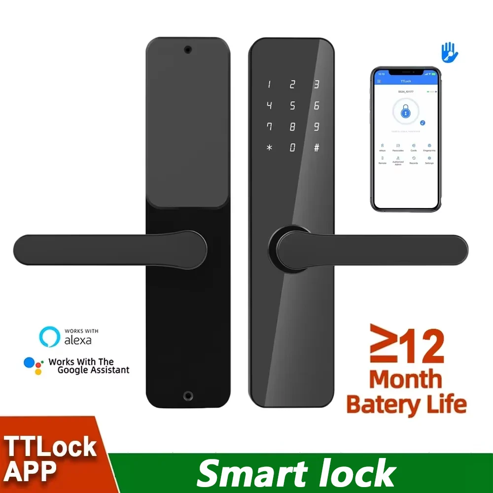 TTLock App Control Smart Lock Цифровые замки с ручкой Клавиатура Электронный дверной замок для дома Оренда отеля Bluetooth Connect