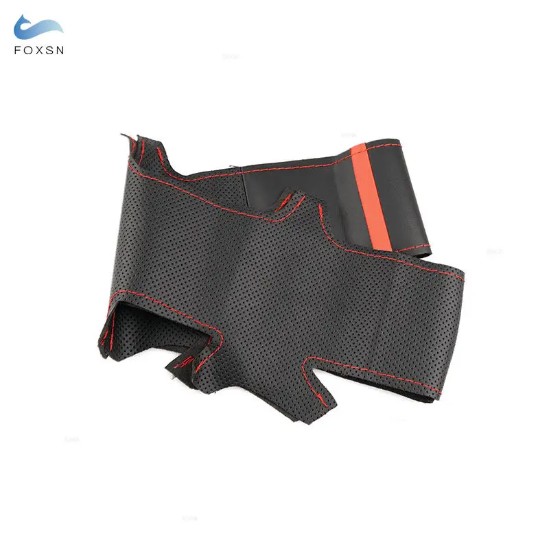 Для Toyota Prius 20 XW20 2004 2005 2006 2007 2008 2009 перфорированная кожаная накладка на руль из микрофибры с ручной прошивкой Аксессуары для салона