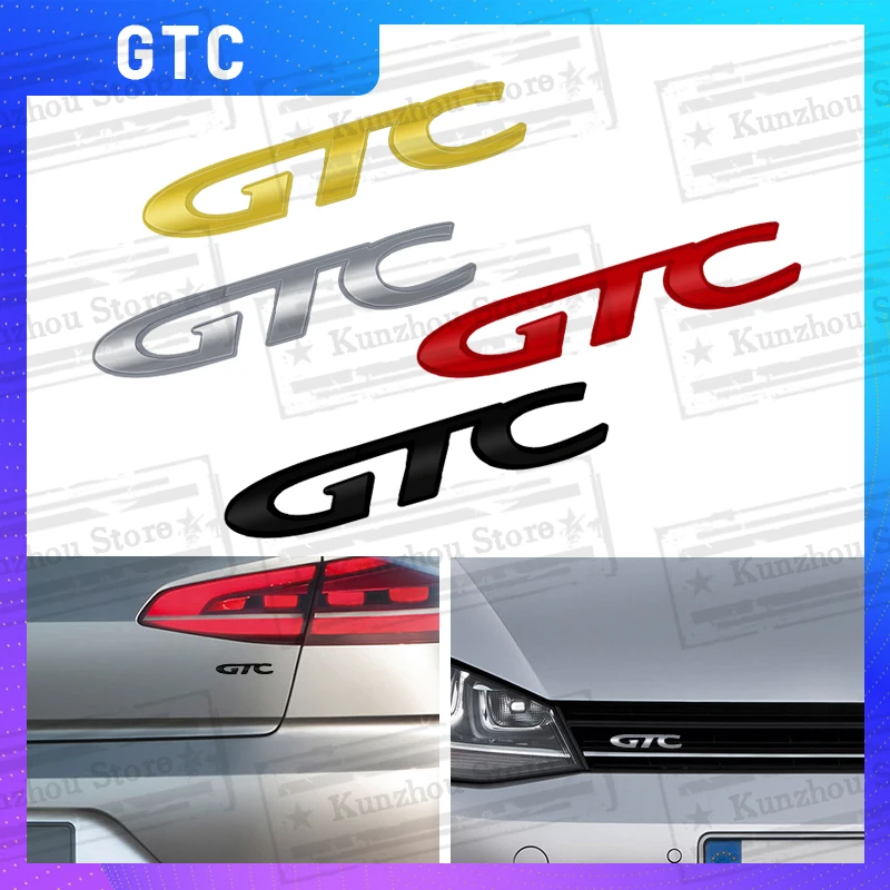 Металлический логотип GTC для Opel Zafira Mokka Meriva Insignia Corsa Astra Adam Vauxhall, 1 шт., эмблема передней решетки, заднего багажника