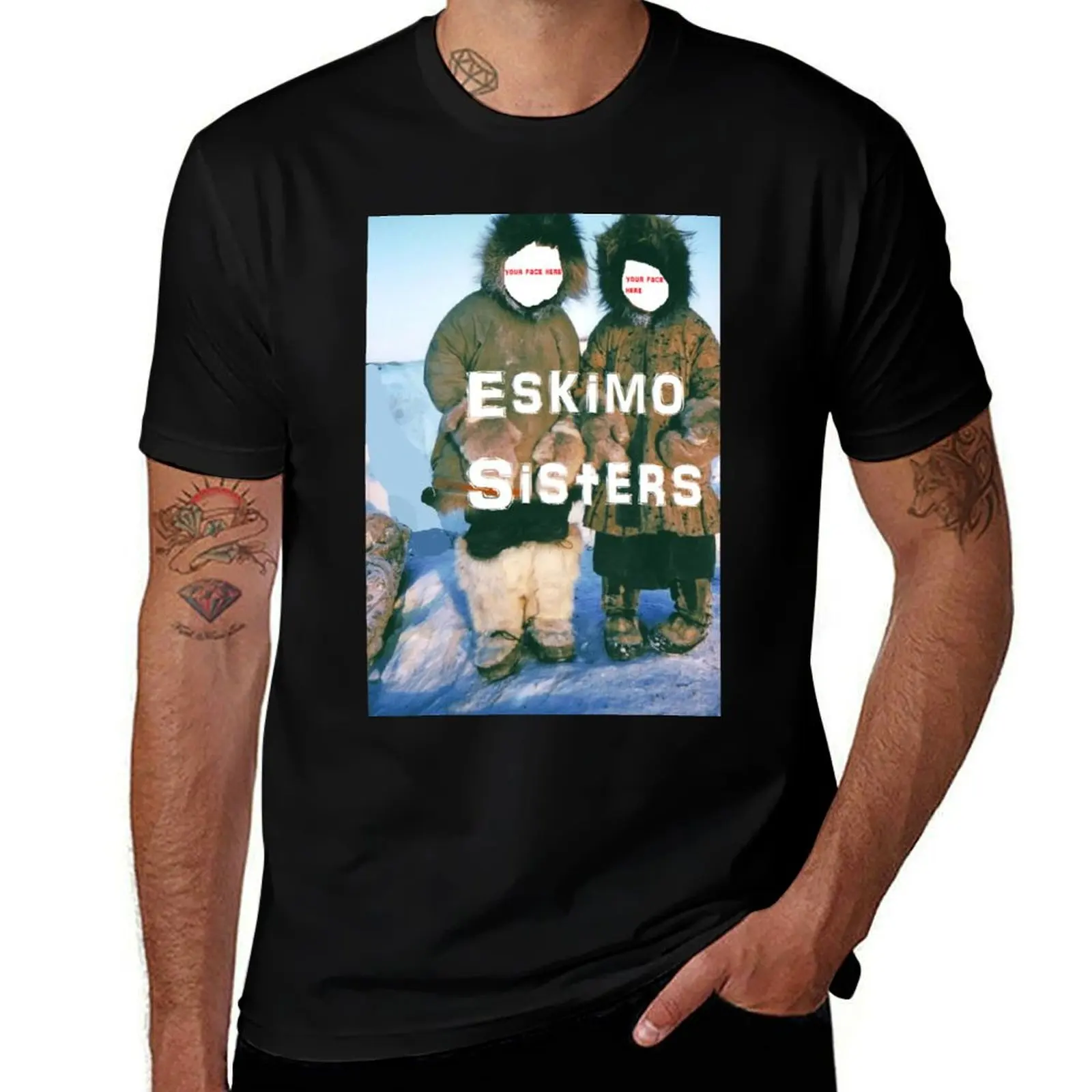Футболка Eskimo Sisters (персонализированная) футболки хлопок 100% футболка с аниме футболка