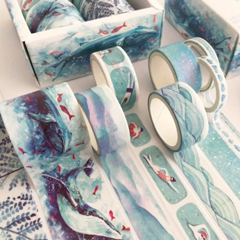 Лента Васи, 8 шт., зеленые листья, кактус, декоративный клей для DIY, скрапбукинг, журнал, студенческая этикетка, принадлежности для маскирующей ленты Скотчи, клеи и зажимы