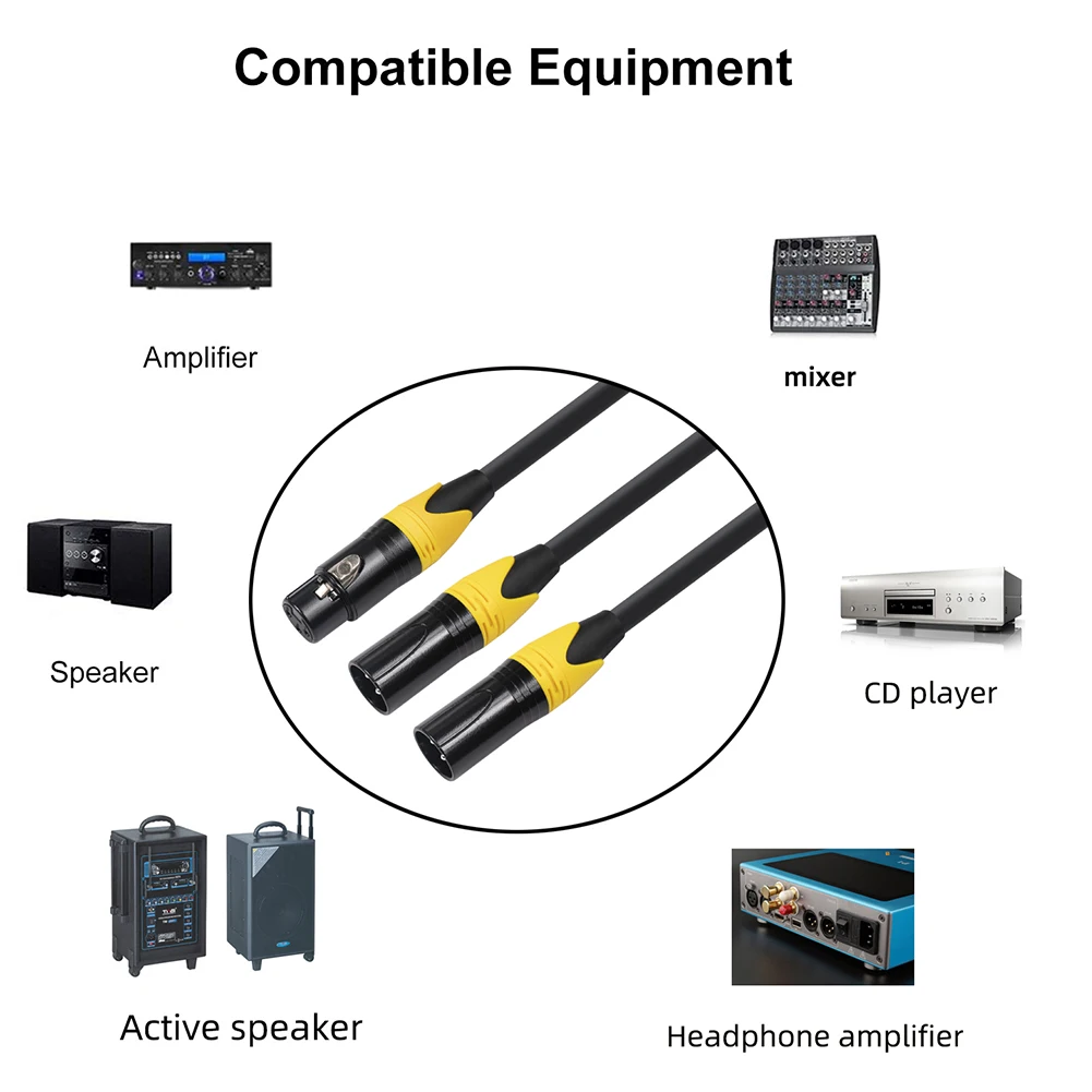 Сплиттер XLR, 3 контакта, гнездо XLR, двойной штекер XLR, Y-разветвитель, сбалансированный микрофонный кабель, 3 фута, 100 см, инструменты, магнитный ... (art.: 3920be44c63df) - 3920be44c63df