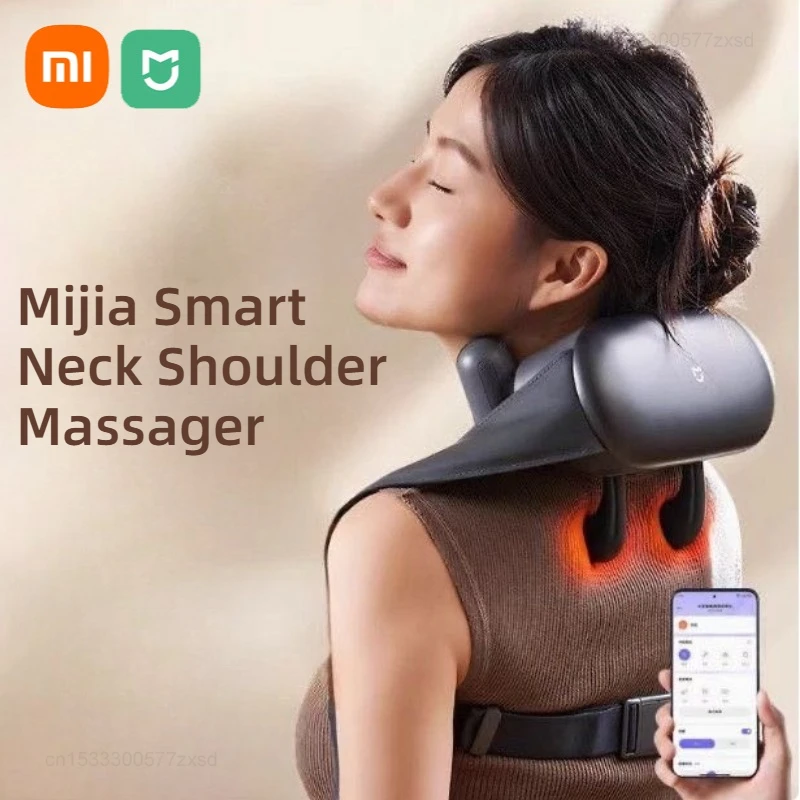 Xiaomi Mijia умный массажер для шеи и плеч, домашний умный массажер для шейного отдела позвоночника, спины, шеи, плеч, расслабляющий вибрационный массажер, подушка для тяги Техника для красоты