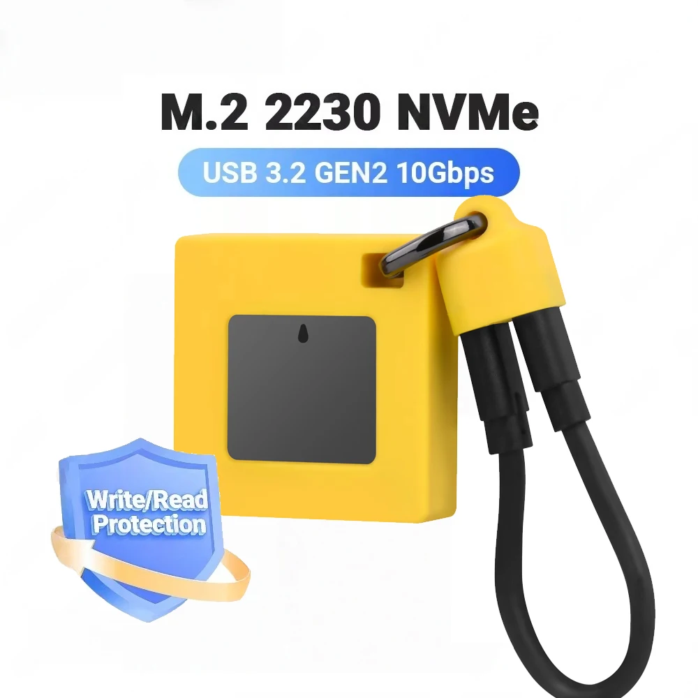 Корпус SSD M.2 NVME SSD Корпус Бесплатный инструмент 10 Гбит/с M.2 к USB Type C Прозрачный внешний адаптер Поддержка 2230 PCIe SSD