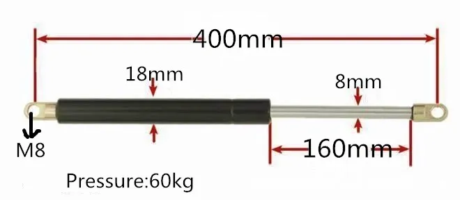 Фото Пружины автоматические с резьбой, 160 мм, 60 кг/фунтов №1