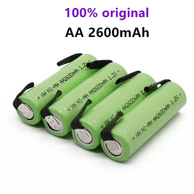 100% Новый оригинальный AA перезаряжаемый аккумулятор 1,2 в 2600 мАч AA NiMH аккумулятор с припоем для DIY электрической бритвы зубной щетки игрушек