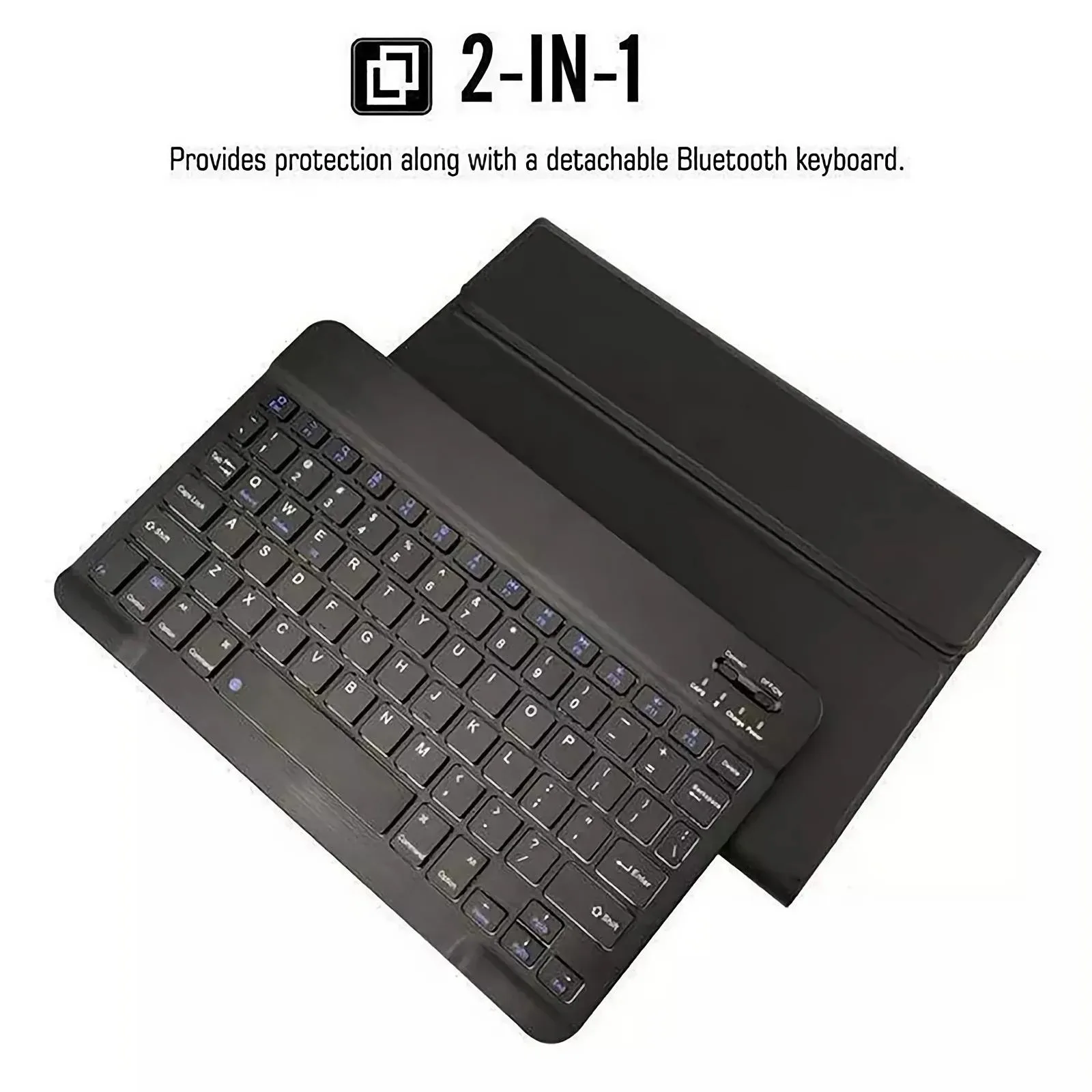 Фото Чехол с клавиатурой для Samsung Galaxy Tab A 10,1 дюйма 2016, SM-T580/T585 Съемная клавиатура с подсветкой и Leatther для Galaxy T587 №4